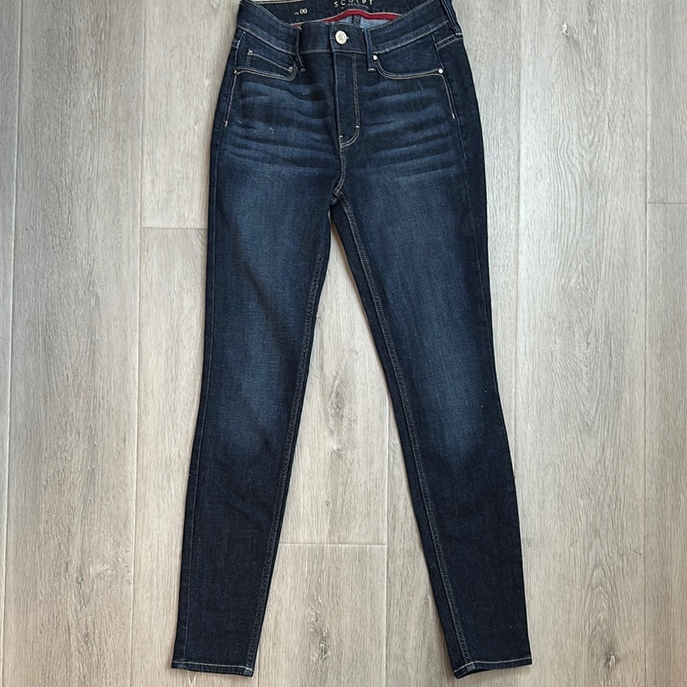 White House Black Market THE SCULPT SKINNY Dark Blue Women's Jeans Sz 00